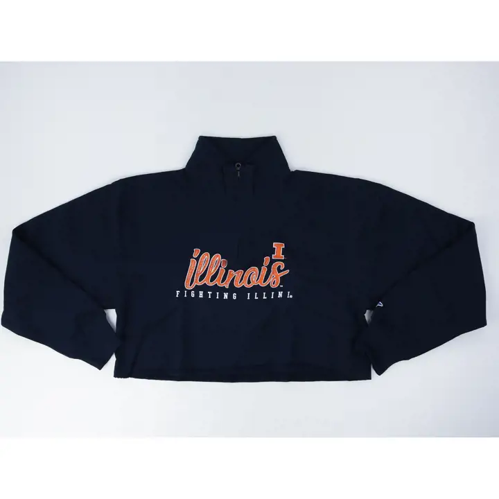 Haut court 1/4 zippé NCAA Illinois Fighting Illini pour femme 22 MARINE
