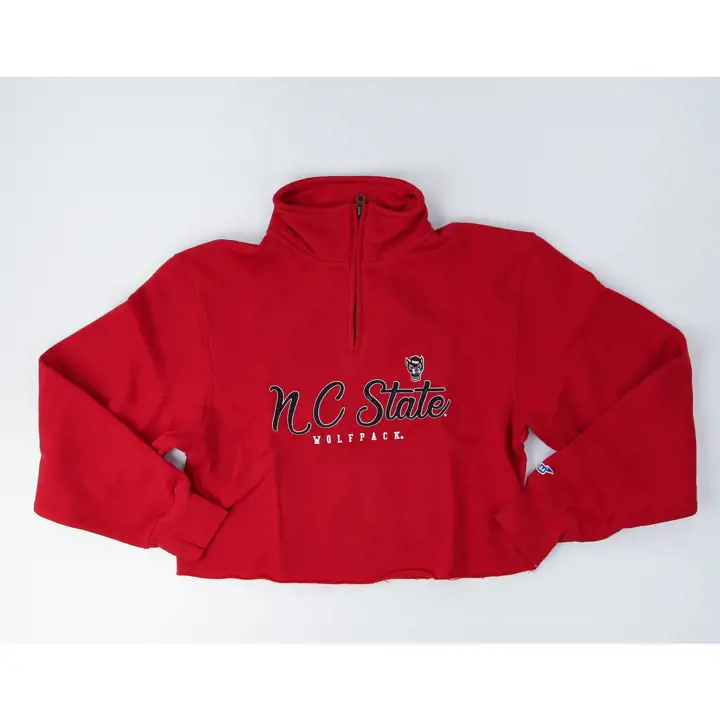 Haut court 1/4 zippé Femme N.C. State Wolfpack NCAA 22 ROUGE
