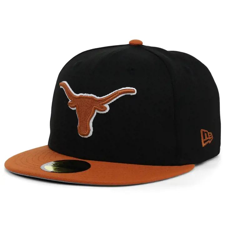 Texas Longhorns Championnat NCAA Écusson latéral Casquette ajustée NOI/ORA
