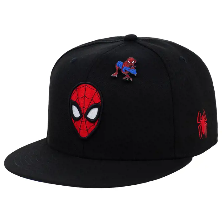 Spiderman Marvel Noir avec protection UV Ajusté Noir/Bleu
