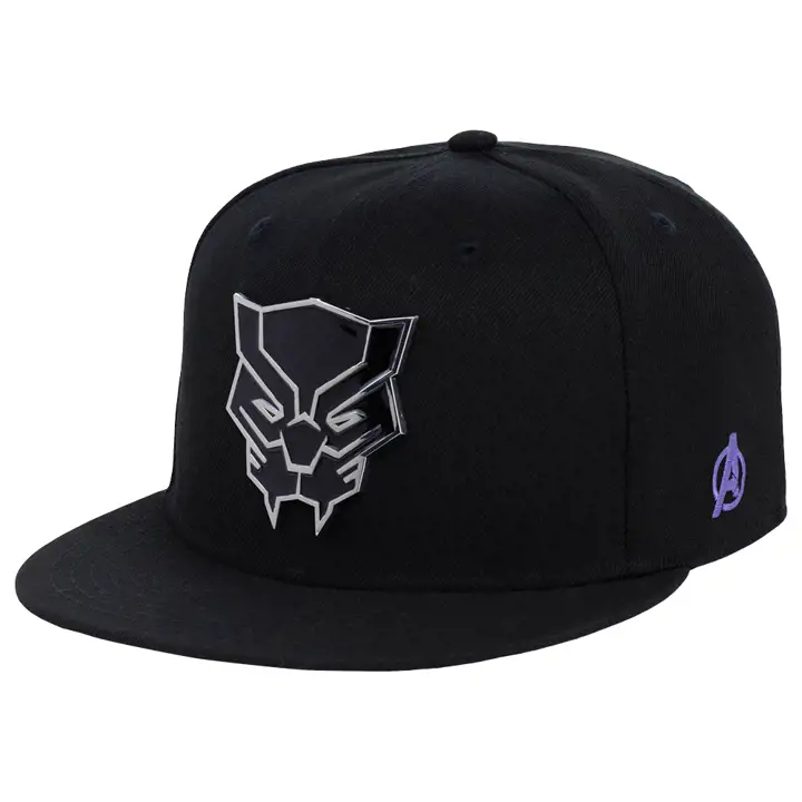 Black Panther Marvel Métal Ajusté N/B