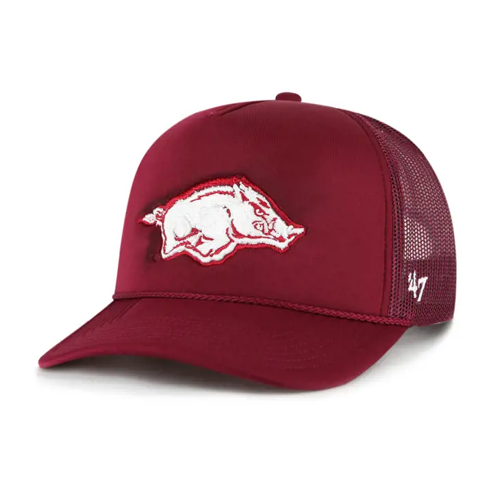 Casquette camionneur en mousse NCAA Arkansas Razorbacks CRIM/WHT