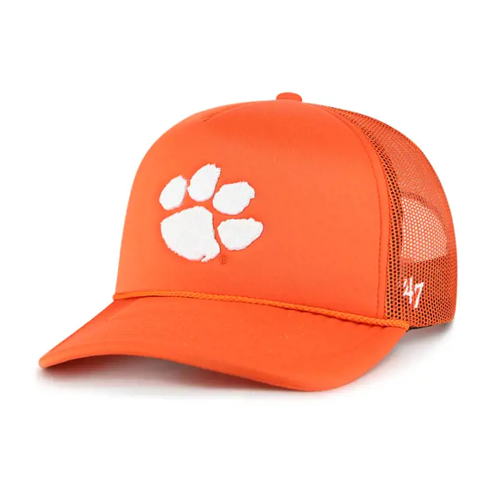 Casquette de camionneur Clemson Tigers NCAA en mousse (avant) BLEU MARINE/BLANC