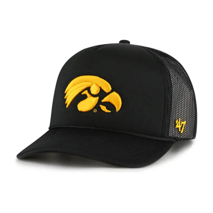 Iowa Hawkeyes NCAA Casquette filet avant mousse NOIR/BLANC