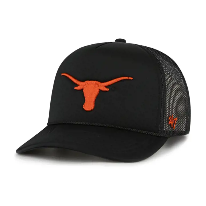 Casquette Trucker Texas Longhorns NCAA Mousse Avant Noir/Blanc