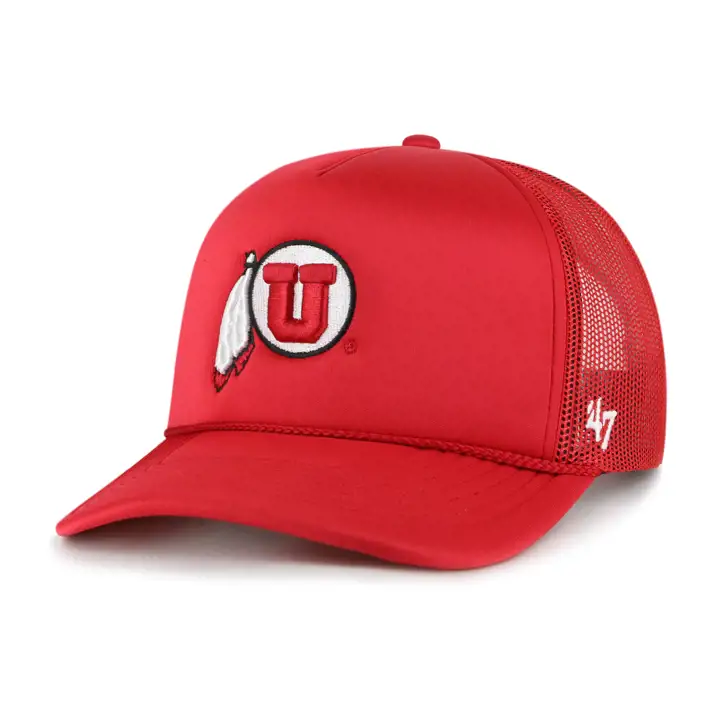 Utah Utes NCAA Casquette Trucker en Mousse DEVANT ROUGE/BLANC