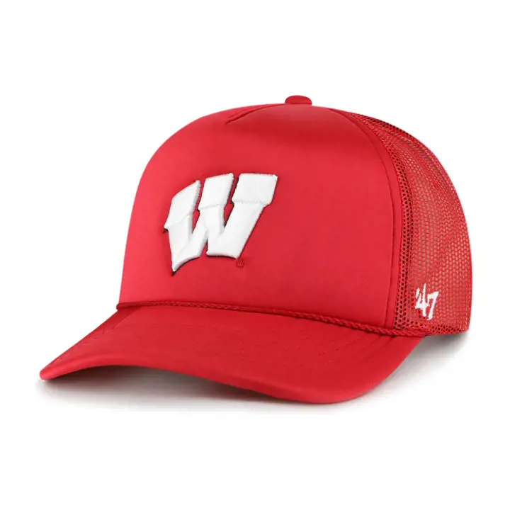 Wisconsin Badgers Casquette Trucker en Mousse NCAA ROUGE/BLANC