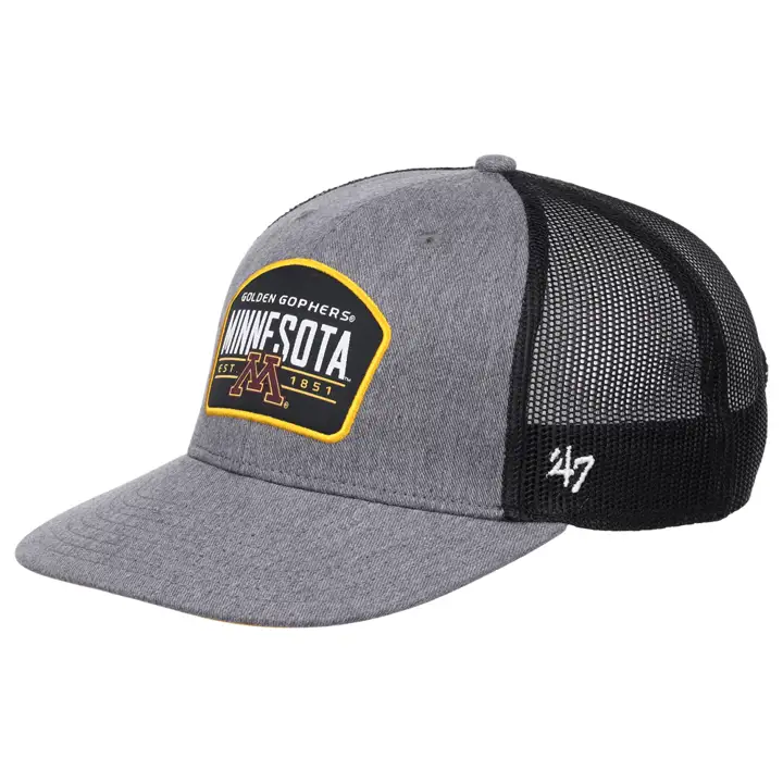 Casquette de camionneur Minnesota Golden Gophers NCAA Slate CHARBON DE BOIS/NOIR