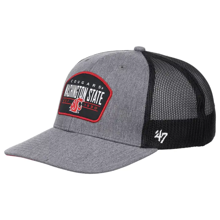 Washington State Cougars NCAA Casquette filet Slate CHARCOAL/BLK