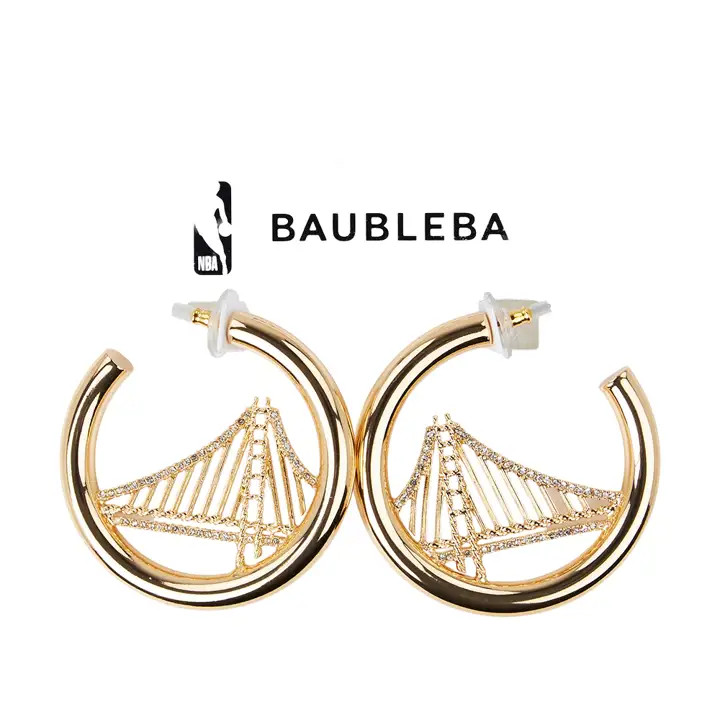Boucles d'oreilles créoles GOLDEN STATE WARRIORS gl