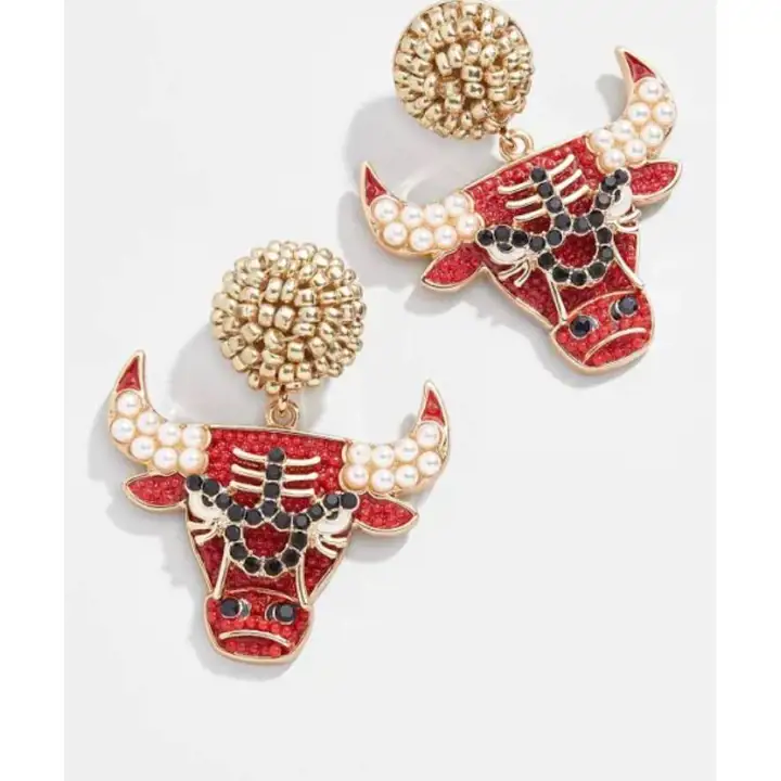 Puces d'oreilles CHICAGO BULLS rouges