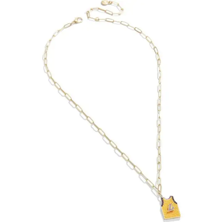 Collier pendentif maillot LOS ANGELES LAKERS jaune