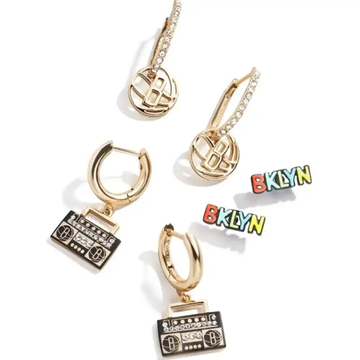 BROOKLYN NETS Boucles d'oreilles blk/gl