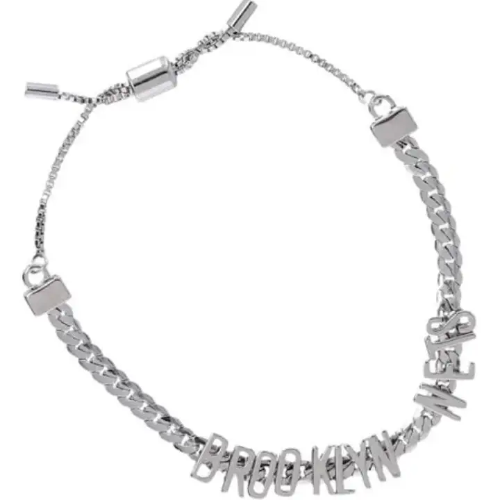 BROOKLYN NETS Bracelet à nœud coulissant argent