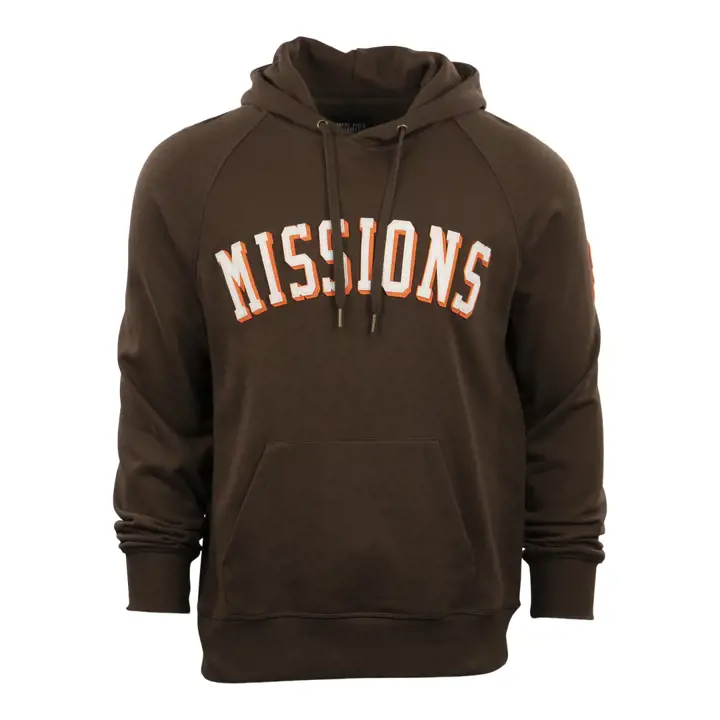 SAN ANTONIO MISSIONS French Terry Script Hood BRN