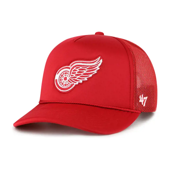 Casquette trucker en mousse sur le devant des Red Wings de la LNH ROUGE