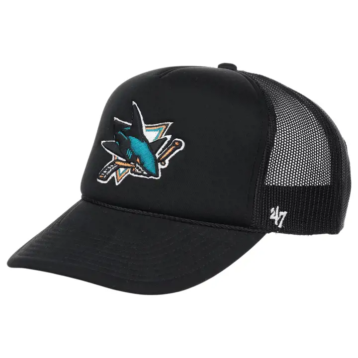 Casquette de camionneur San Jose Sharks LNH en mousse noire