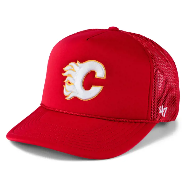Casquette camionneur Calgary Flames NHL en mousse rouge