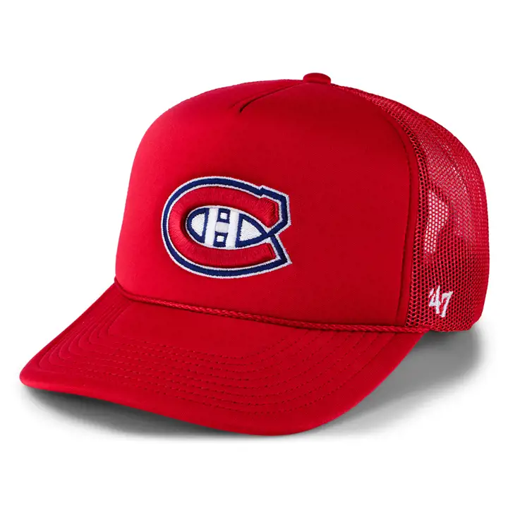 Casquette de camionneur en mousse à l'avant des Canadiens de Montréal LNH ROUGE