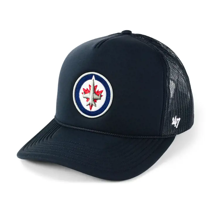 Winnipeg Jets LNH Casquette de camionneur en mousse marine
