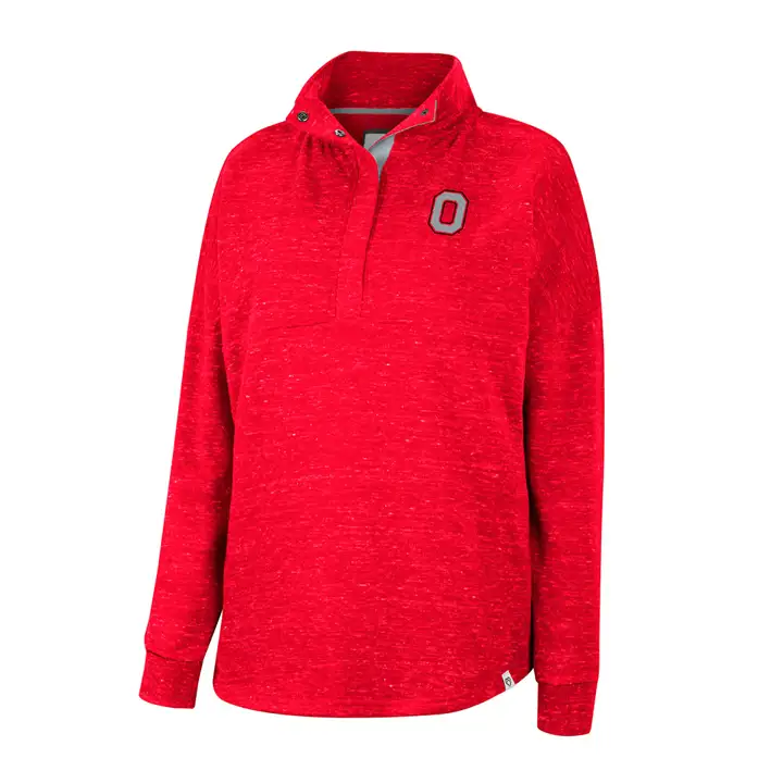 Pull Natalie 1/4 boutonné pour femme NCAA Ohio State Buckeyes