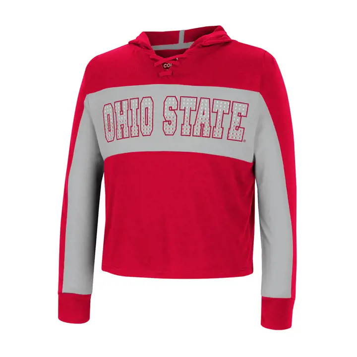 Ohio State Buckeyes NCAA Jeunes Filles Lacets Manches Longues 22 ROUGE