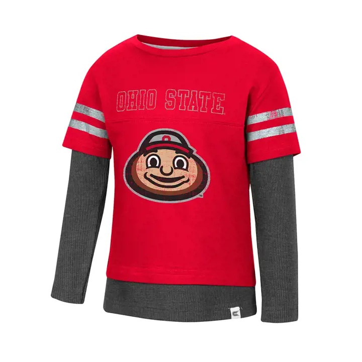 T-shirt superposé à manches longues pour bambin Ohio State Buckeyes NCAA 22 ROUGE