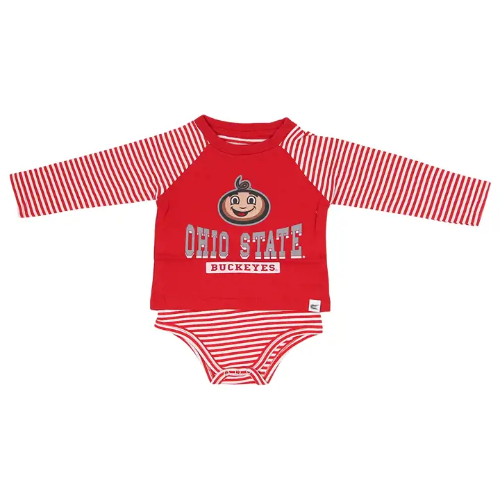 Ensemble Robe et Bloomer Rayés NCAA Ohio State Buckeyes pour Nouveau-né
