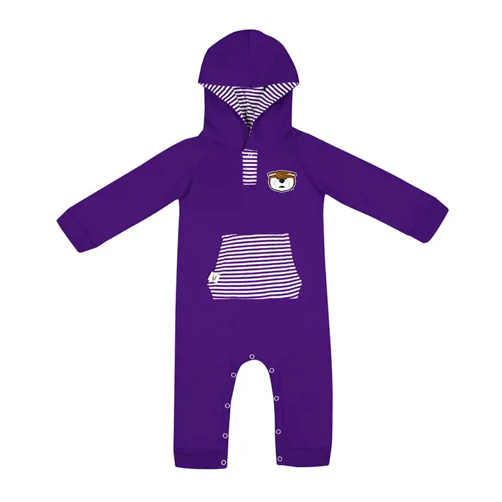 Barboteuse rayée L.S.U. NCAA bébé 22 VIO