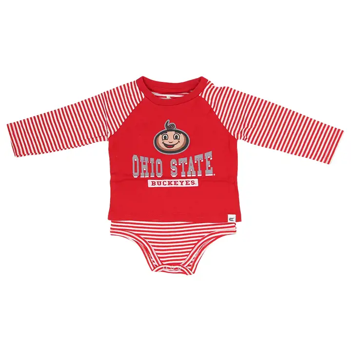Ensemble Robe/Bloomer Rayé NCAA Buckeyes de l'Ohio State pour Bébé 2