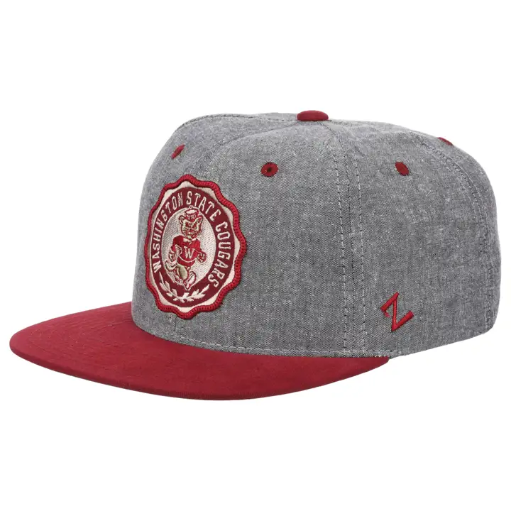 Casquette réglable Washington State Cougars NCAA gris chiné/rouge