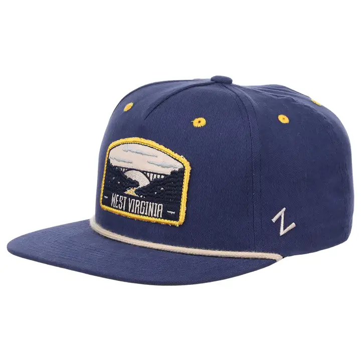 West Virginia Mountaineers NCAA Pinehurst Snap BLEU MARINE