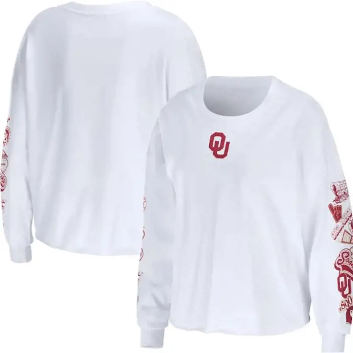 T-shirt manches longues de célébration NCAA Oklahoma Sooners 22 BLANC