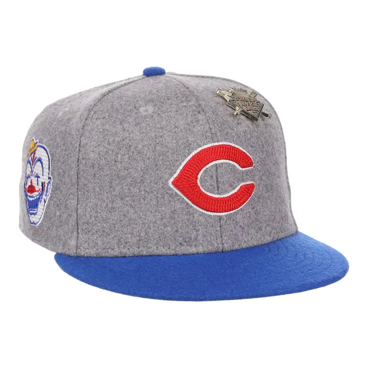 Indianapolis Clowns NLB Casquette de baseball en laine Gry/Bleu/Vert