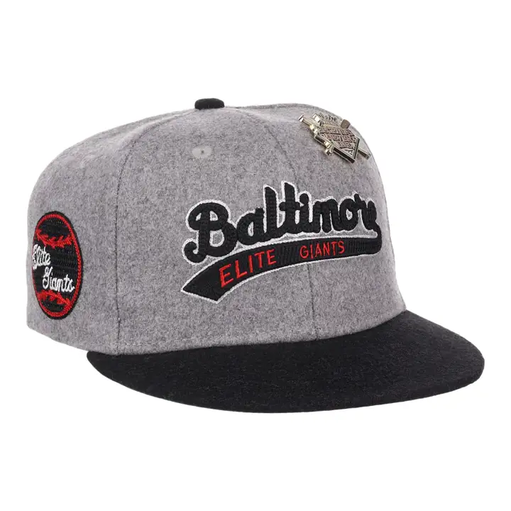 Baltimore Elite Giants NLB Casquette en laine ajustée - Gris/Noir/Vert