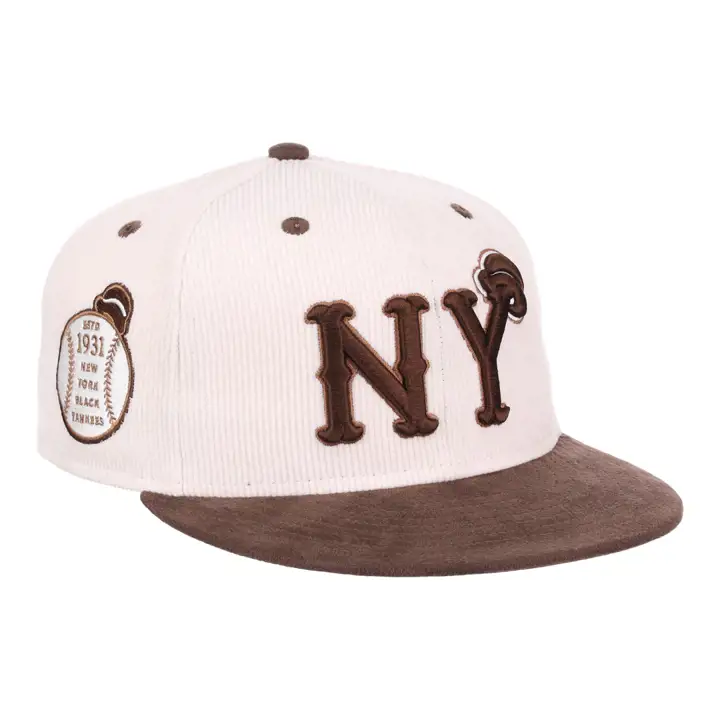 New York Black Yankees NLB Sandbag Cord Fitted ivoire/brun/fauve