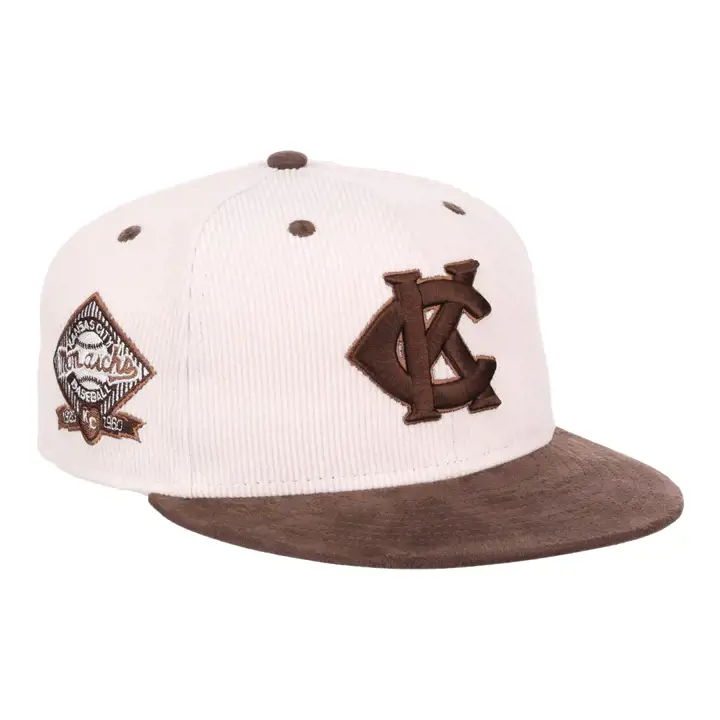 Kansas City Monarchs NLB Cordage coupe ajustée ivoire/brun/havane