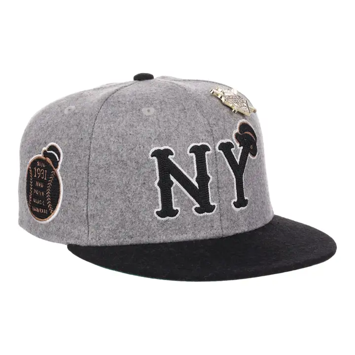 New York Black Yankees NLB Walk Off Laine Ajustée Gris/Noir/Vert