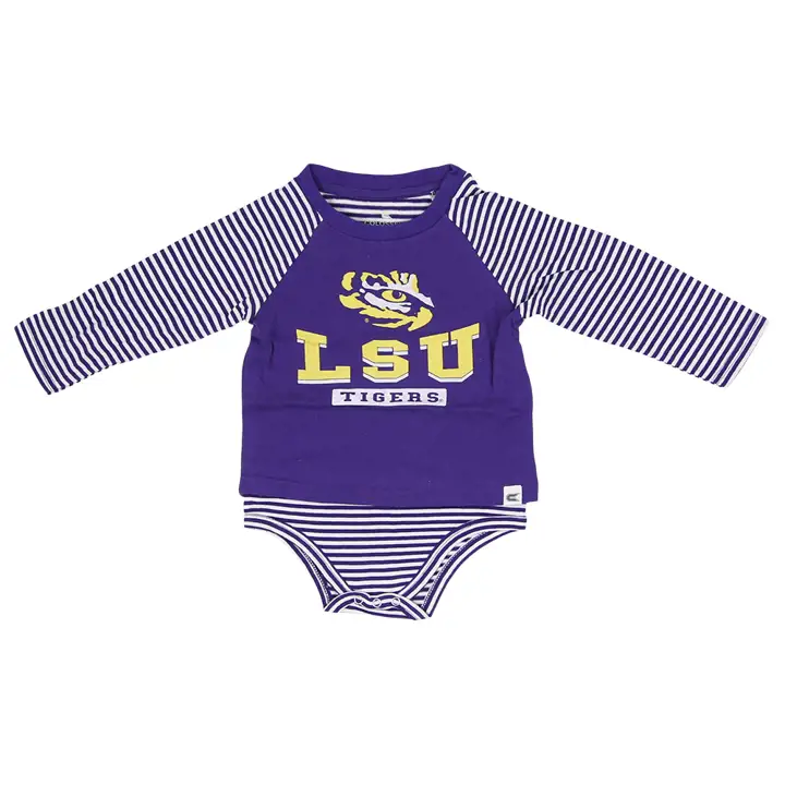 Ensemble Robe rayée et Bloomer bébé L.S.U. NCAA 22 VIO