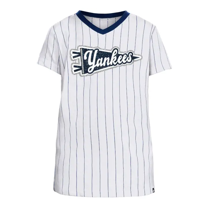 T-shirt rayé pour filles MLB Yankees de New York 23 blanc