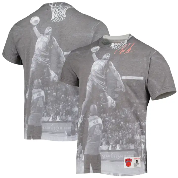 T-SHIRT MC SUBLIMÉ AU-DESSUS DU CERCLE KNICKS NBA Mitchell & Ness