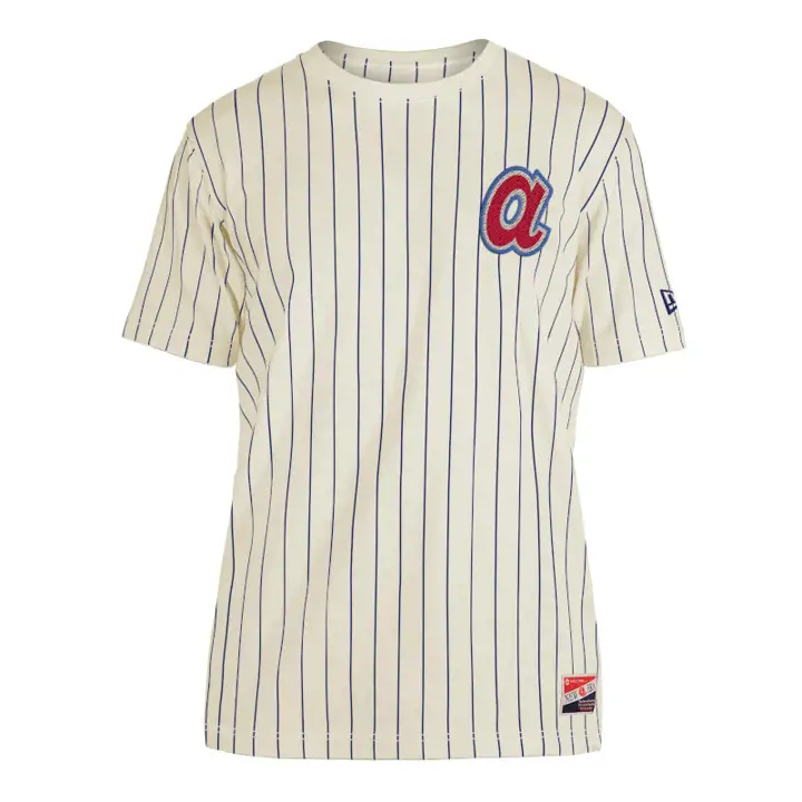 Atlanta Braves MLB NE Coop Pinstripe Crew Top III IVO