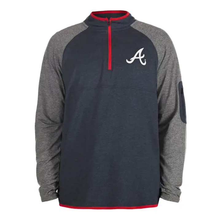 Atlanta Braves MLB NE Brushback 1/4 Zip MARINE