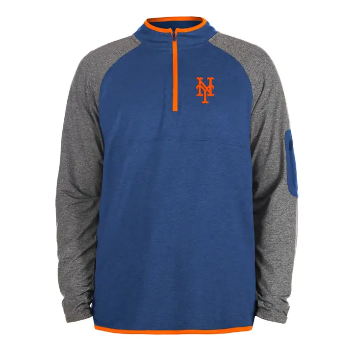 New York Mets MLB NE Brushback 1/4 Zip BLEU