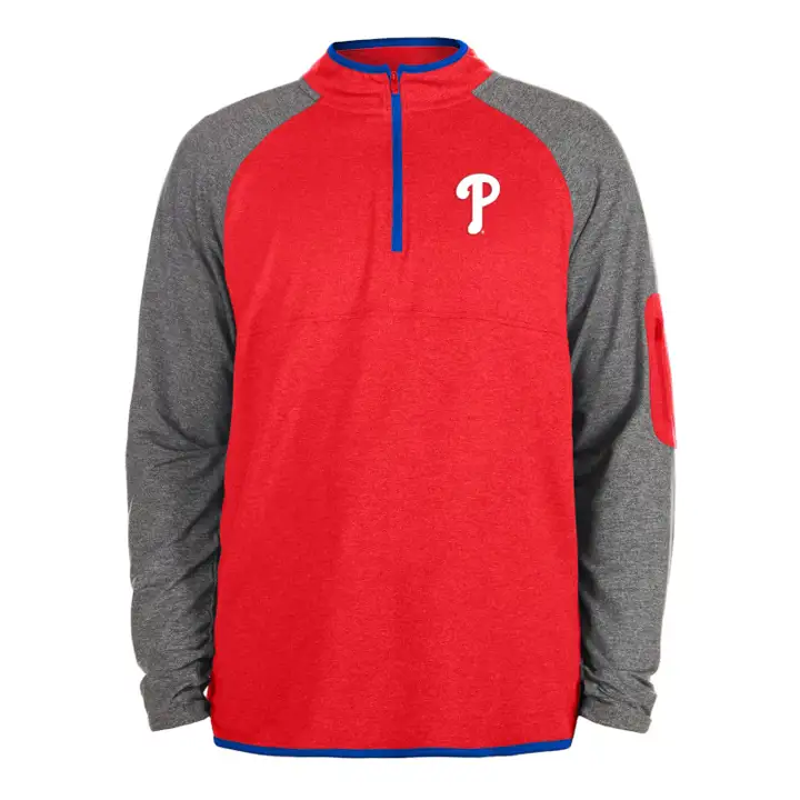 Philadelphia Phillies MLB NE Brushback 1/4 Zip ROUGE