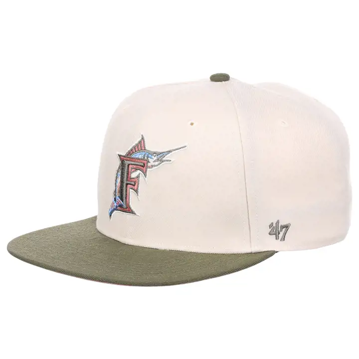 Miami Marlins MLB En fleurs Casquette Captain ivoire/olive/mauve