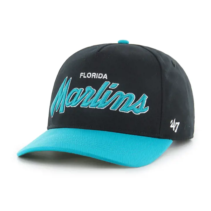 Casquette MLB Crosstown Hitch des Florida Marlins, noire/turquoise/verte