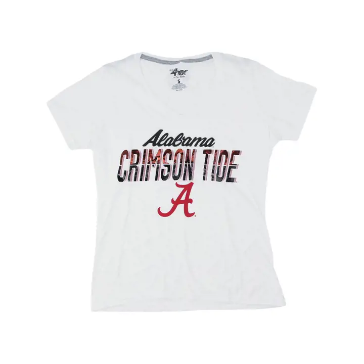 T-shirt Alabama Crimson Tide NCAA Fair Catch pour femme 22 Wht