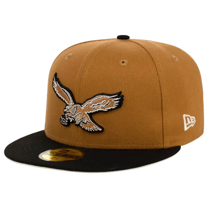 Casquette ajustée NFL 59FIFTY Philadelphia Eagles noire et marron CAMEL/BLK