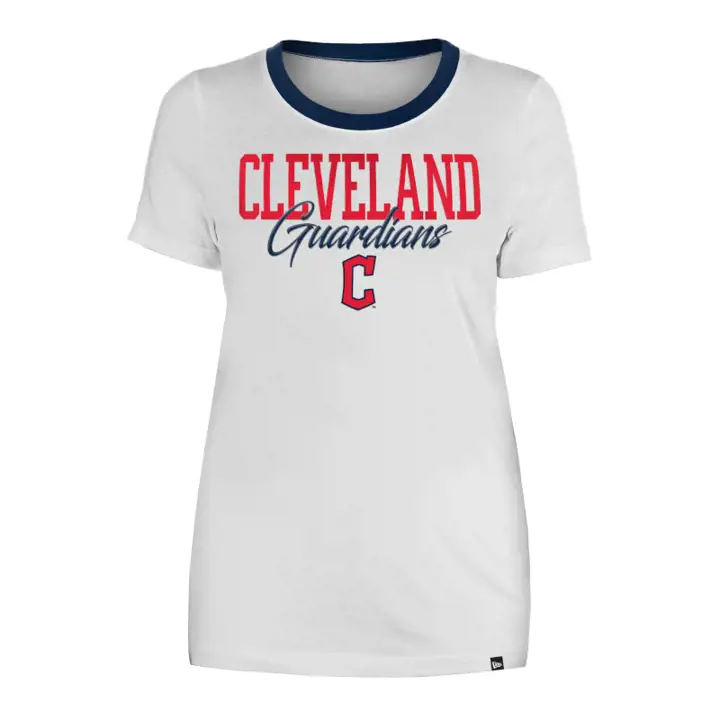 T-shirt Femme Col Rond MLB Cleveland Guardians 23 blanc